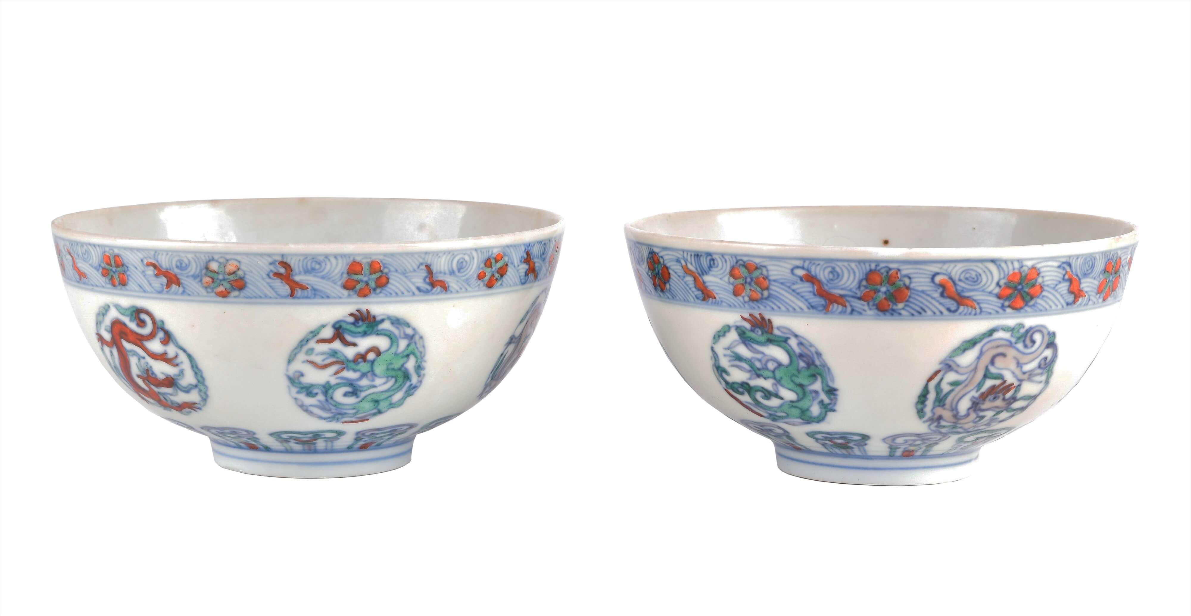 dragon bowls Chinese porcelain
